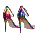 Rainbow Sandals Wholesale Sandals Custom Ankle Strap Womens Kitten Heels Stiletto Shoes With Pointed Open Toe Sandal for Ladies